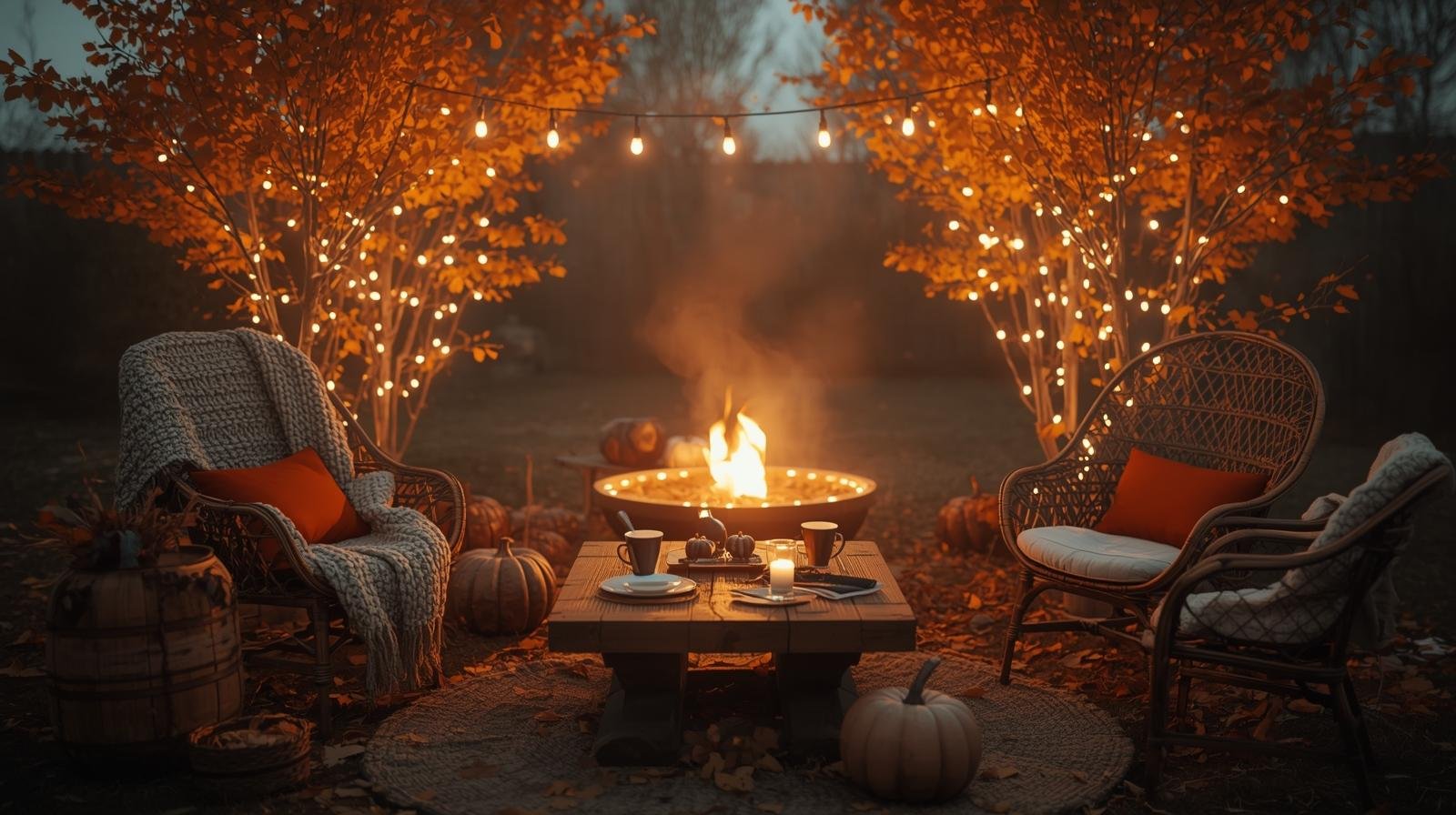 How to Turn Your Backyard Into a Cozy Autumn Lounge
